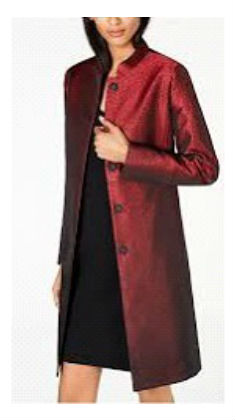 Red Knee Length Jacket