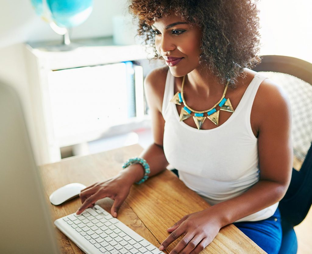 woman at computer