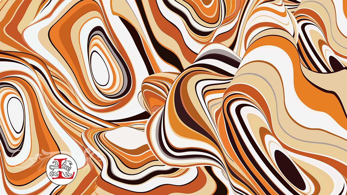 Earthy colors Abstract liquify striped art vector background beige and brown colors